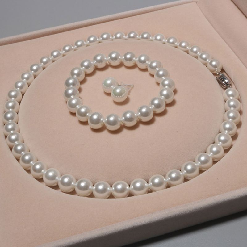 SIY  Freshwater Cultured Pearl Necklace Set Stunning Bracelet 925 Silver Stud Earrings Women Jewelry