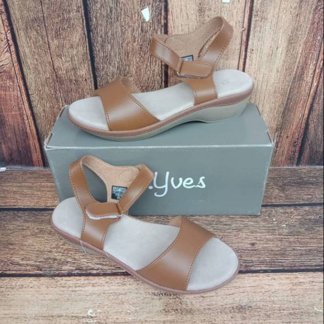 SANDAL WEDGES TALI WANITA (St Yves) OLIVE - CTW02OL | SANDAL WANITA | SANDAL WANITA MURAH