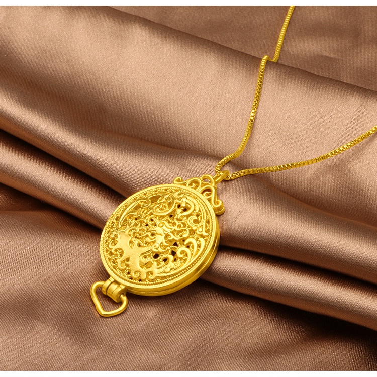 Liontin Emas plated 24K Bentuk Sachet 3D Gaya Bangkok Untuk Wanita