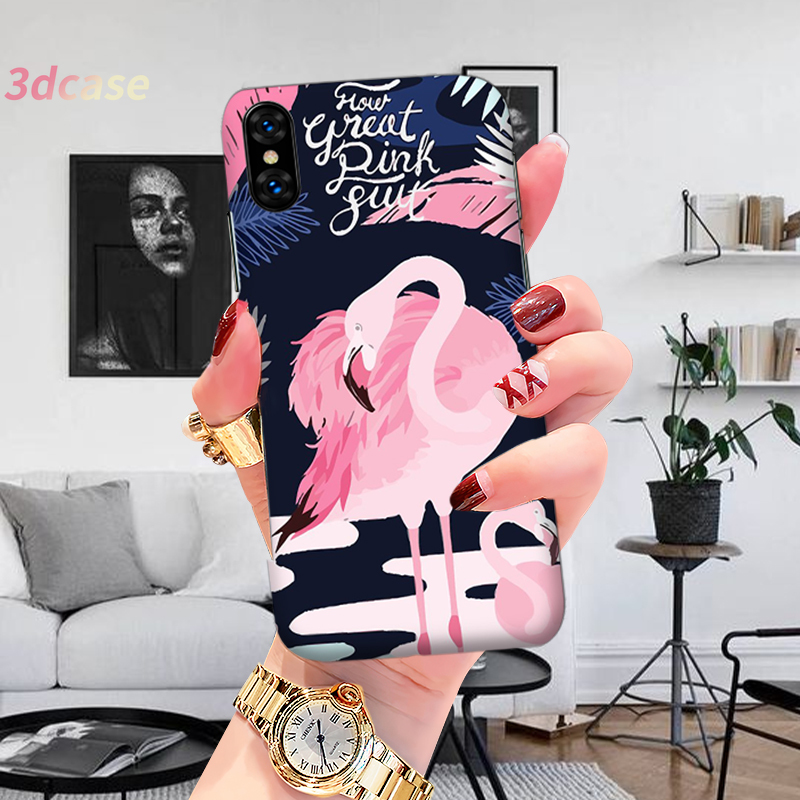 Compatible For iPhone 7 6 6S 8 Plus X 11 XS 6Plus 6SPlus 7Plus 8Plus SE 2020 Fashion Flamingo Hard Case Cover