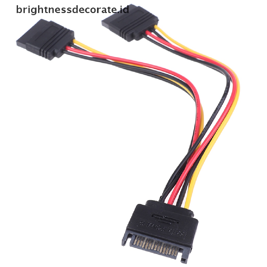 1pc Kabel Adapter Splitter Y Sata Power 15-pin Male Ke Female Untuk Hard Disk Hdd