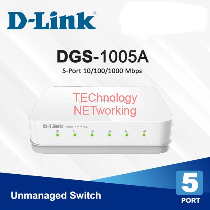 D-Link DGS-1005A / DGS 1005A : 5 Port 10/100/1000Mbps Switch Hub