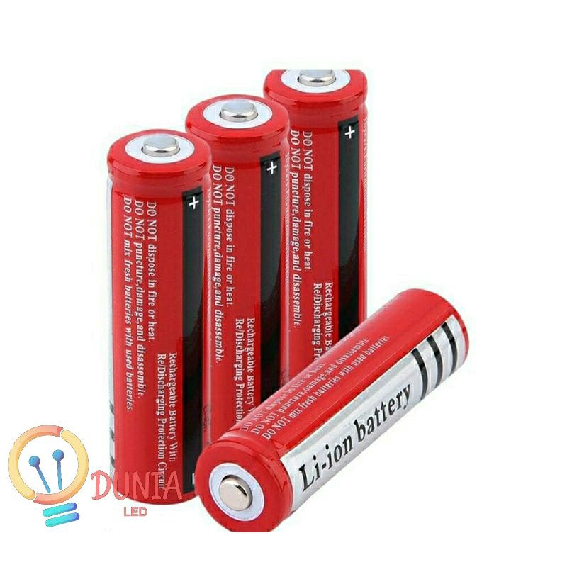 Baterai Baterry Ultrafire Merah 18650 Baterai Charger Bateri Isi Ulang