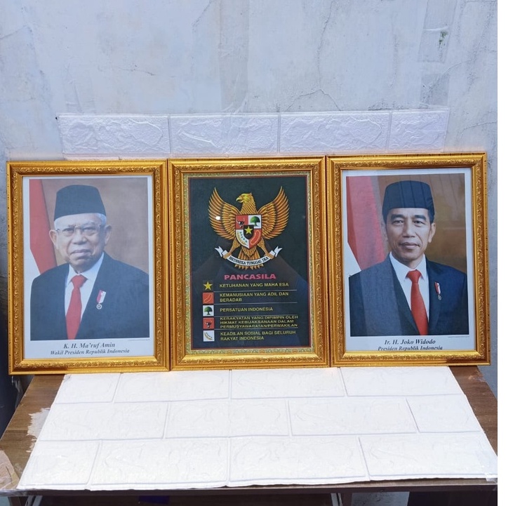 Pigora Presiden Dan Wapres Foto Presiden Pajangan Dinding Bahan Polyframe Fiber 1 Set