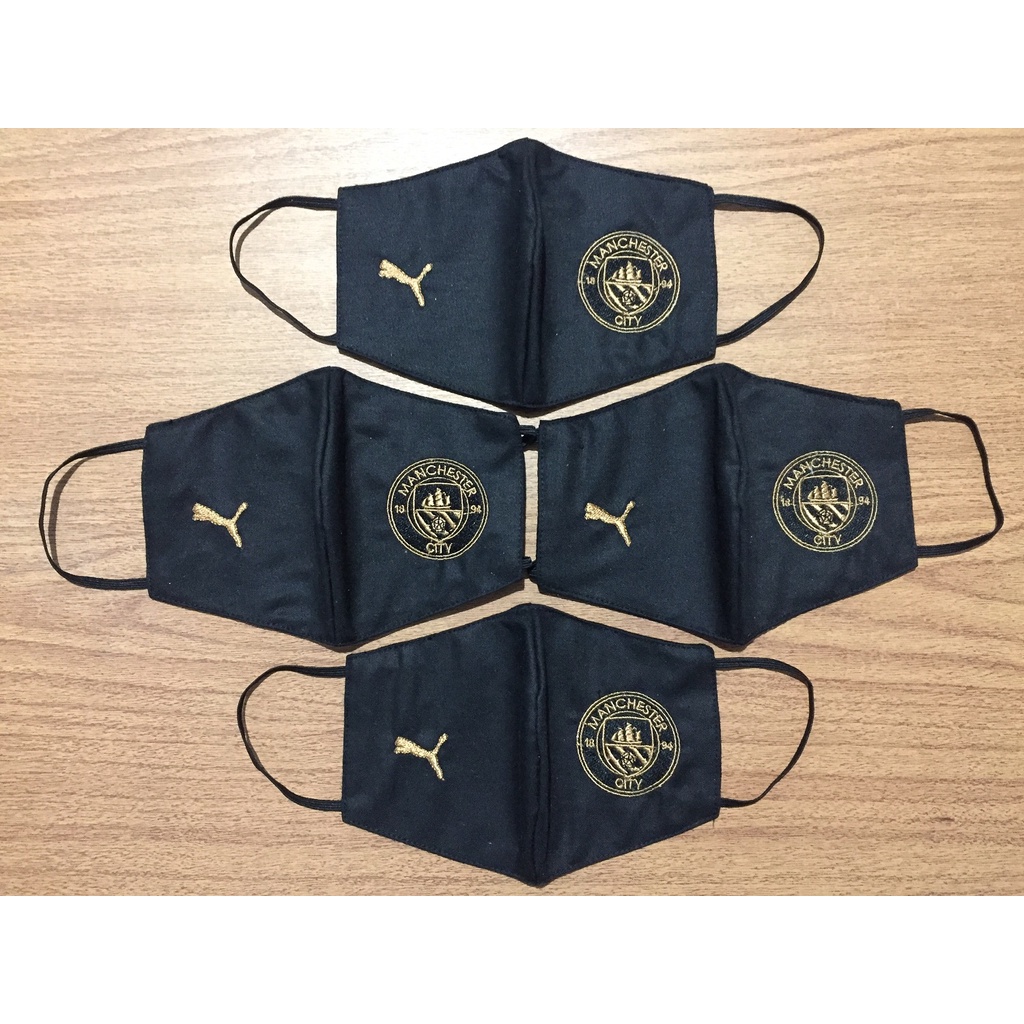 Masker Manchester City (bordir &amp; 3 ply)