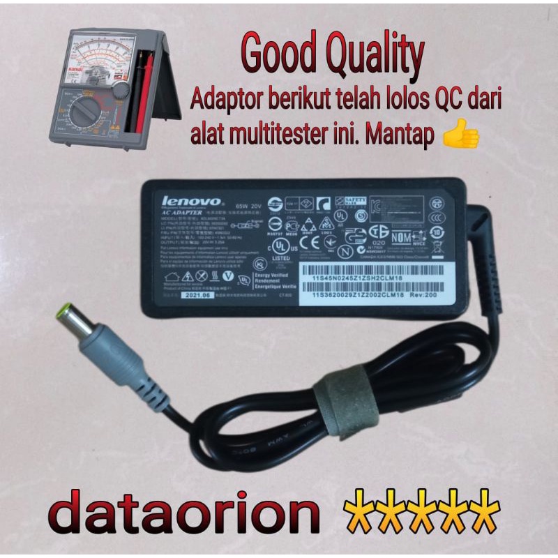 Charger Adaptor Lenovo T410 T420 T430 B490 X220 L412 20v-3.25A JARUM