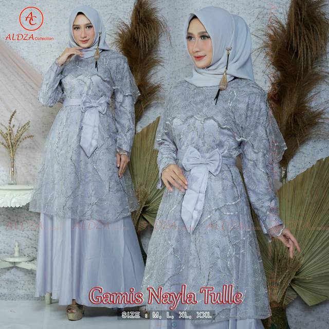 Gamis tulle mutiara nayla