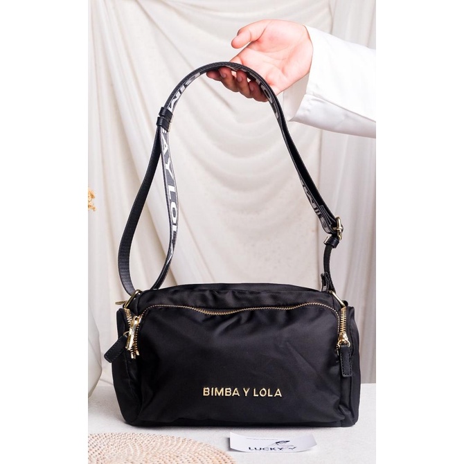 Bimba Y Lola Nylon Zip Crossbody Black - Original 100%