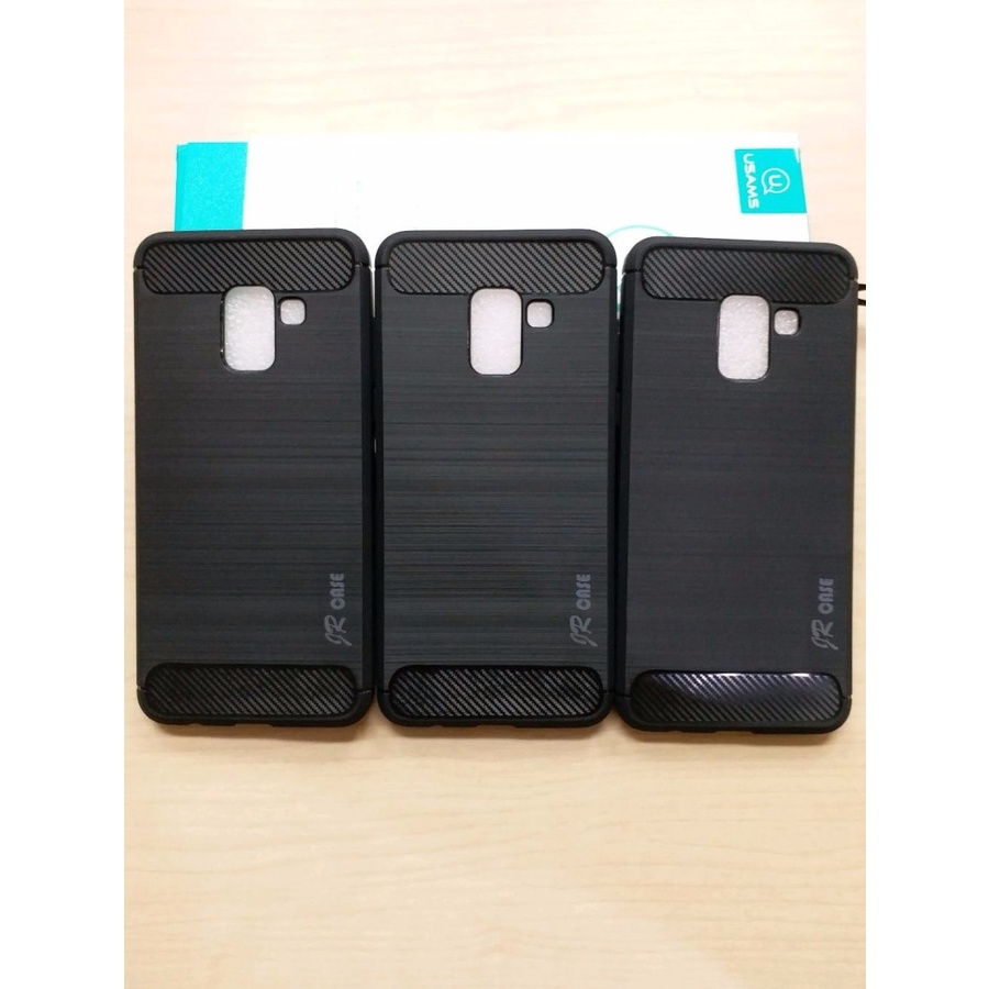 CASE SAMSUNG A8 2018 / A8 PLUS 2018 CARBON RUGGED BUMPER ARMOR ANTI SHOCK ORIGINAL