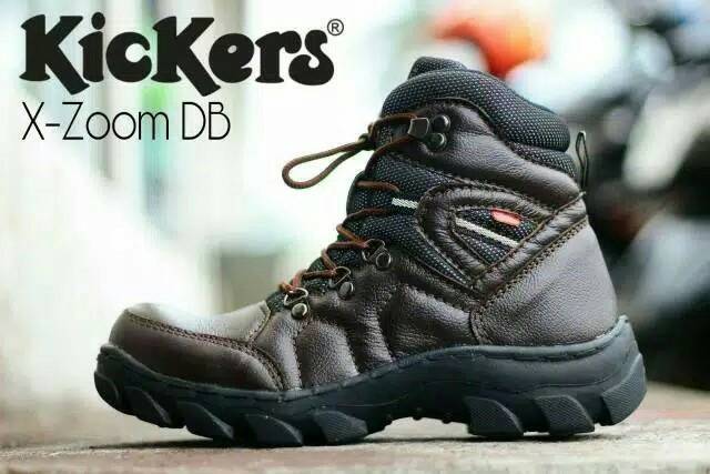 Sepatu Kulit Pria Sepatu Boots Safety Kulit Asli Sepatu Kickers Boots