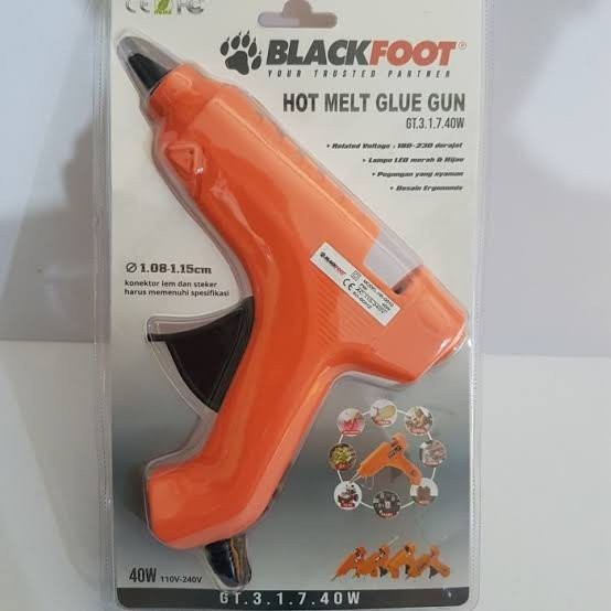 GLUE GUN BLACKFOOT BERAGAM UKURAN / HOT MELT GLUE GUN - Gt.3.1.7.40W / ALAT LEM BAKAR MURAH