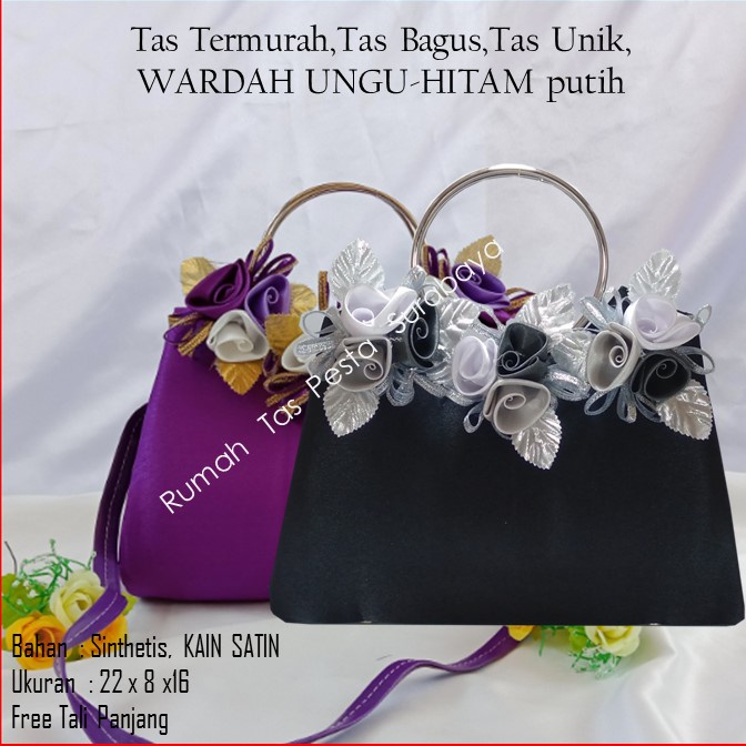 PAKET TAS PESTA WARDAH MODEL CLUTH DAN SELEMPANG , 2 TAS ONGKIR 1KG  TAS TERLARIS