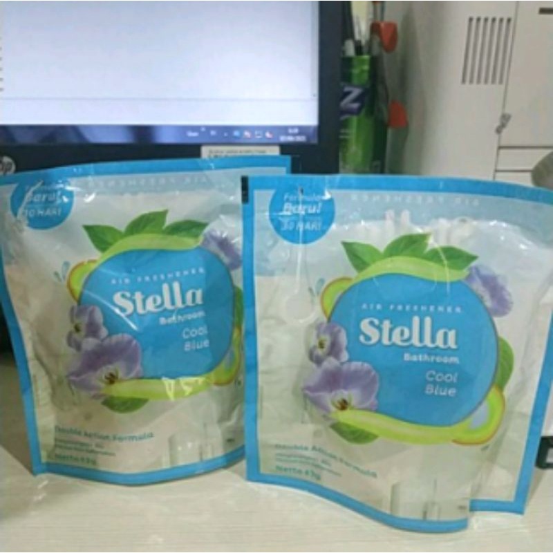 Stella Bathroom pengharum kamar mandi isi lebih besar 42gr + 13gr Fresh Blue