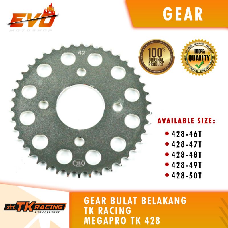 gear TK Megapro 428-46T - 428-50T belakang