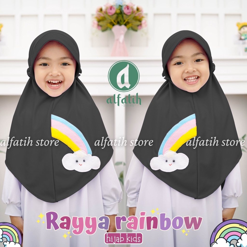 ALFATIH STORE / Jilbab Anak TK RAYYA RAINBOW Ped TALI Belakang / Jilbab Anak Murah ianah