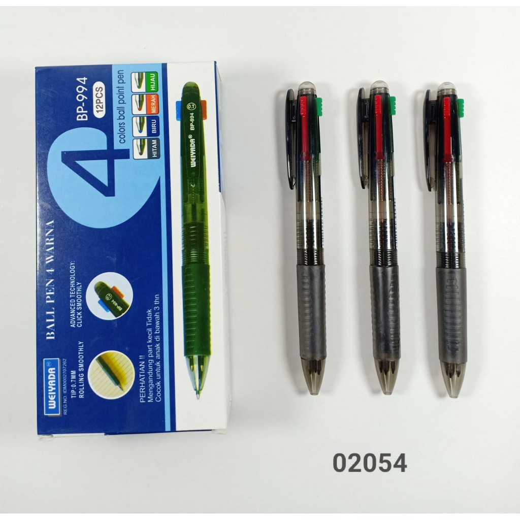 

Pulpen Weiyada Click 4 Warna 0,7mm - 02054