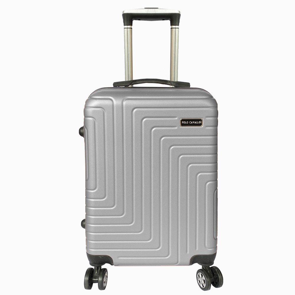 Free Shipping! Koper Fiber POLO MILANO Koper Kabin 20inch Koper Travelling Anti Pecah TC23 - Silver