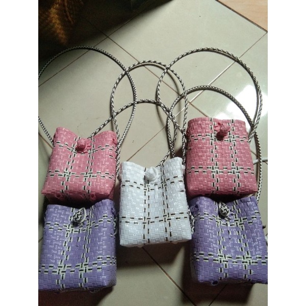 NTJ//Tas Jali Sling Bag Phone//Tas Anyaman Jali/Tas HP/selempang muat HP