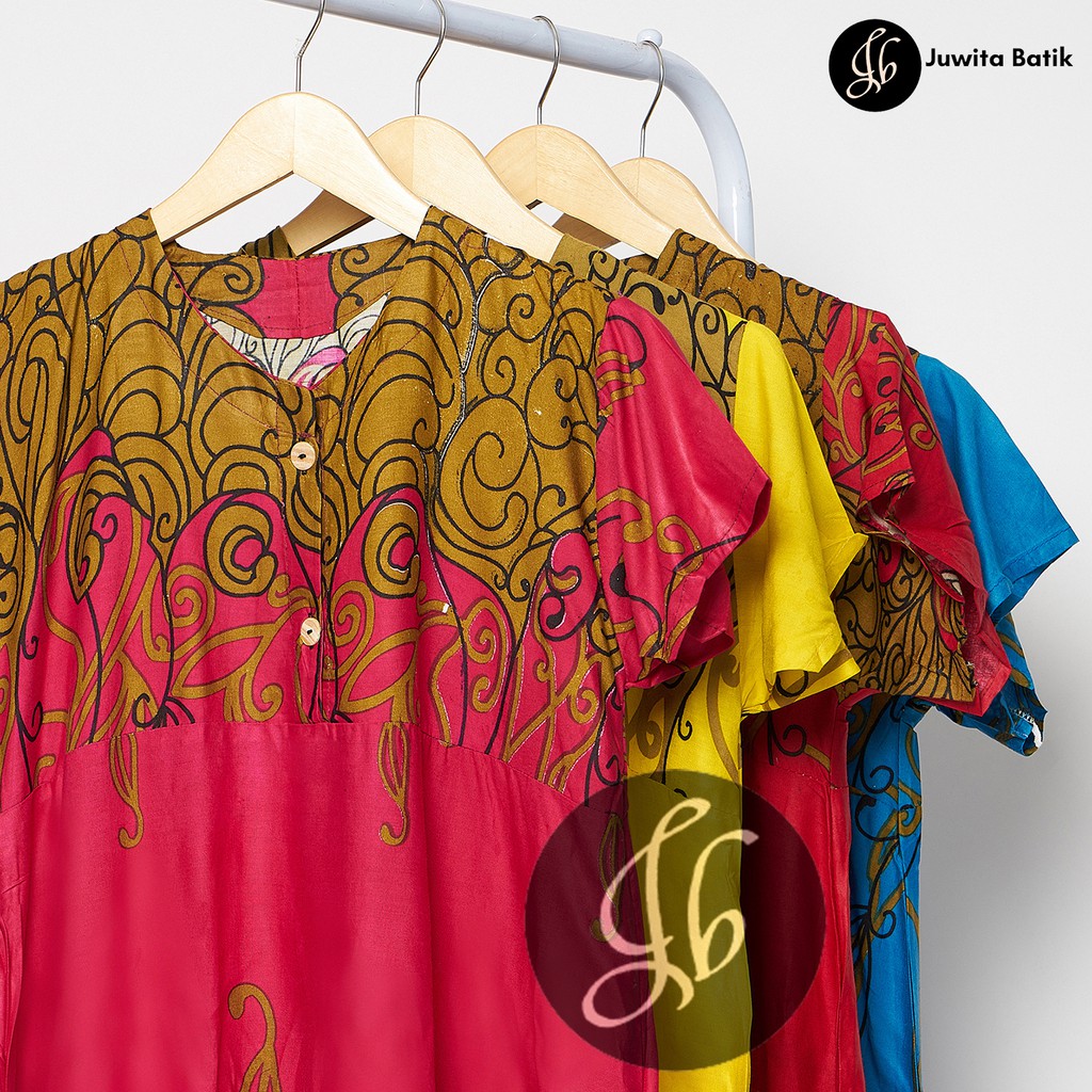 Juwita Batik Store - Daster Payung Busui Bumil Motif Tatto Seri Warna / Baju Tidur Santai Wanita