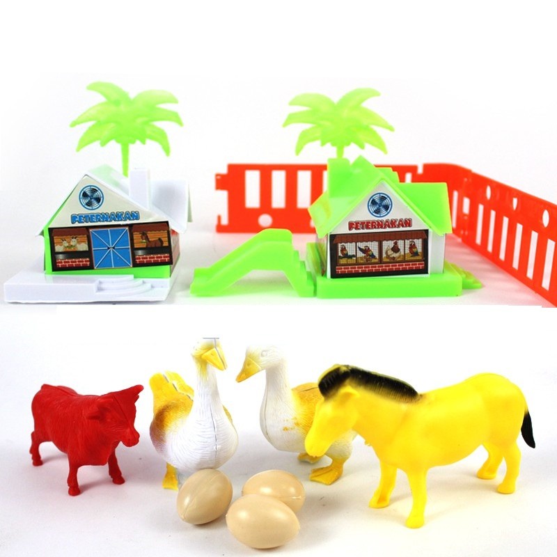 MAINAN ANAK ANIMAL WORLD MA02 / MAINAN EDUKASI ANAK HEWAN TERNAK BEBEK SAPI KUDA ANIMAL