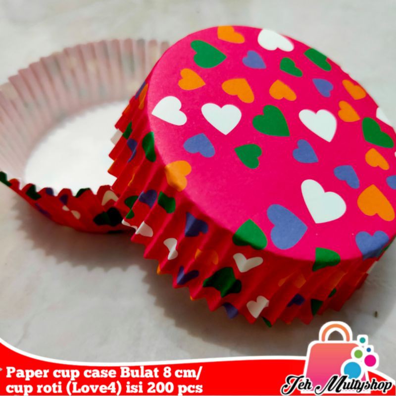 

Paper cup case Bulat 8 cm/ cup roti (love4) isi 200 pcs