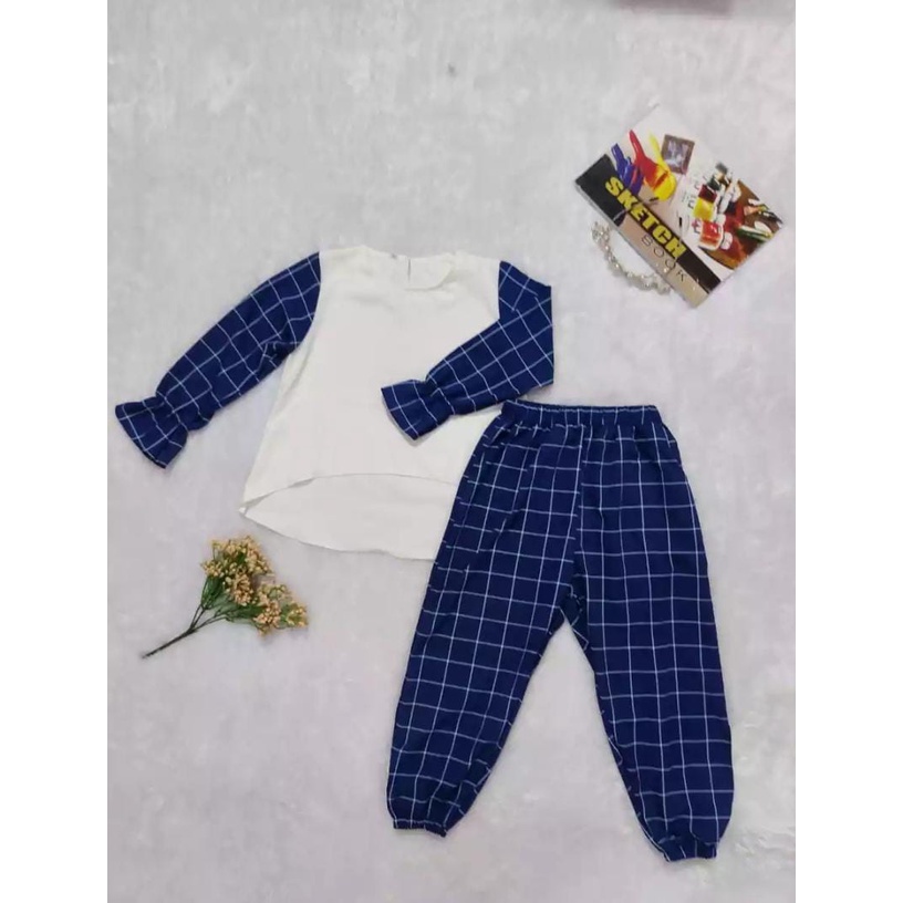 SETELAN ANAK PEREMPUAN/BAJU ANAK PEREMPUAN/SETELAN ANAK PEREMPUAN/MODEL TERBARU/SETELAN COMBI KOTAK/SET ANAK PEREMPUAN