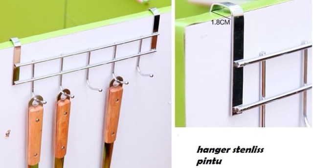 HANGER STAINLESS TANPA PAKU / DOOR HOOK GANTUNGAN LAP BAJU ALAT DAPUR