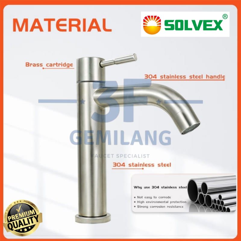 SOLVEX - KRAN WASTAFEL BAMBU STAINLESS STEEL HIGH QUALITY