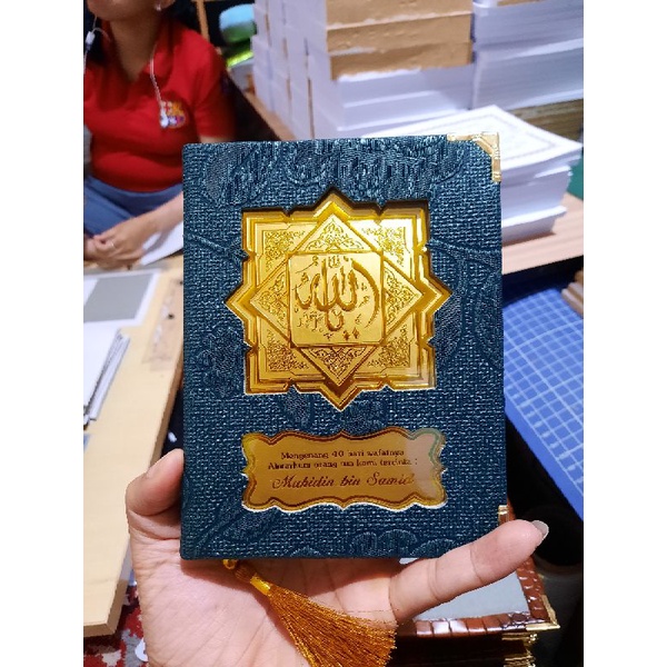 Grosir buku yasin & tahlil 160 halaman bahan veronia atau flamingo + foil nama bonus al quran