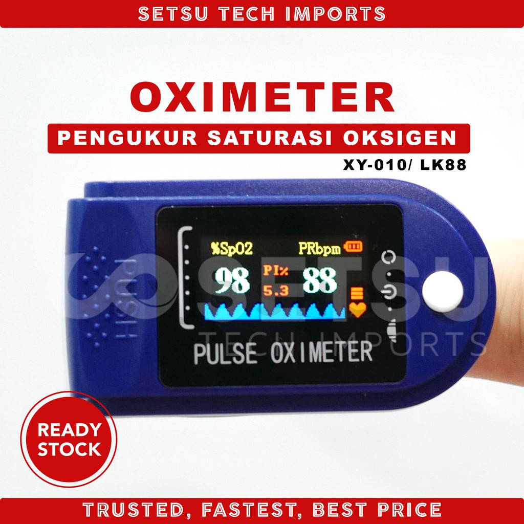 Oximeter Fingertip Oxymeter Pulse Alat Ukur Pengukur Kadar Saturasi Oksigen SpO2 LK88 / XY-010