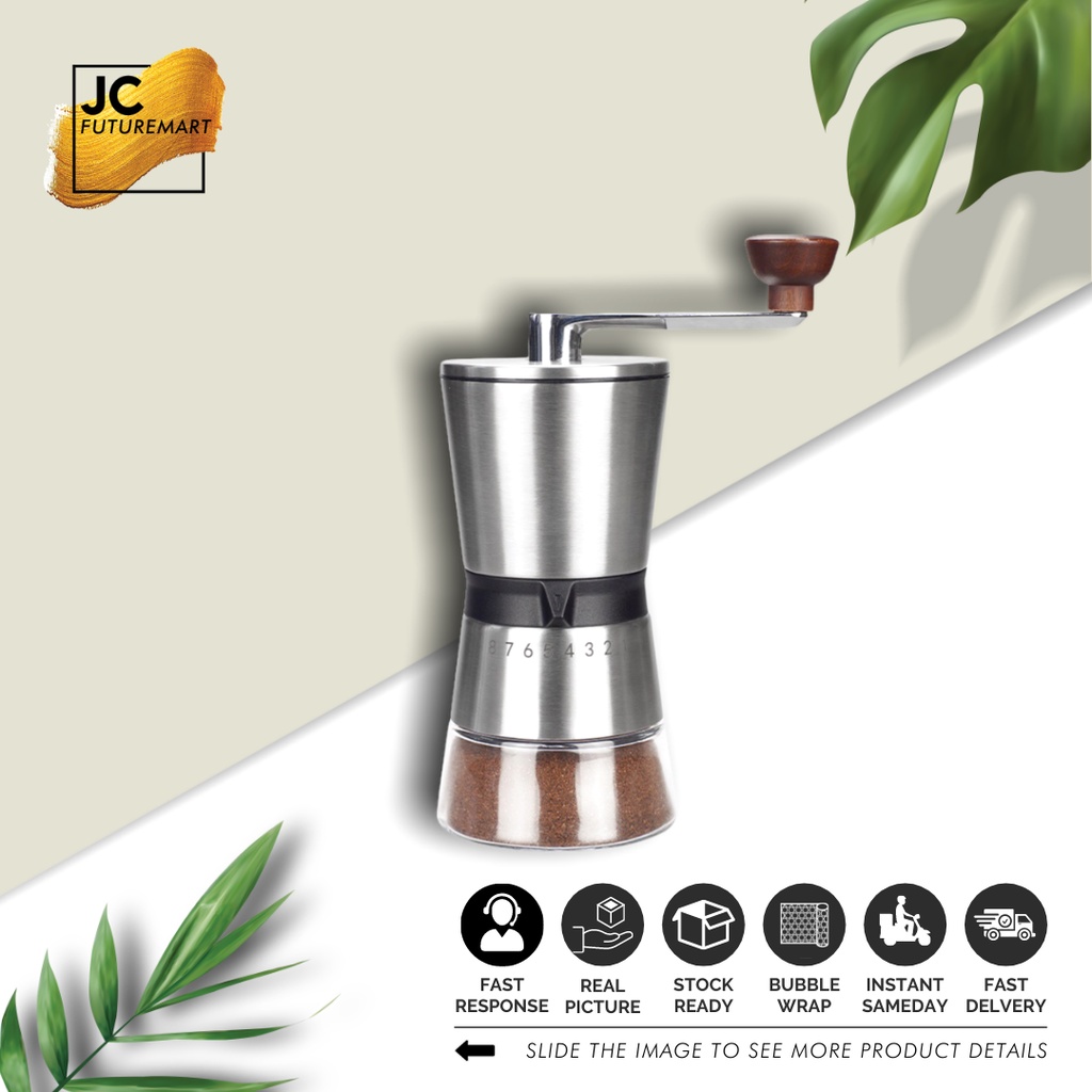 HAND COFFEE GRINDER KOPI MANUAL CERAMIC BURR - 1070163 - Silver