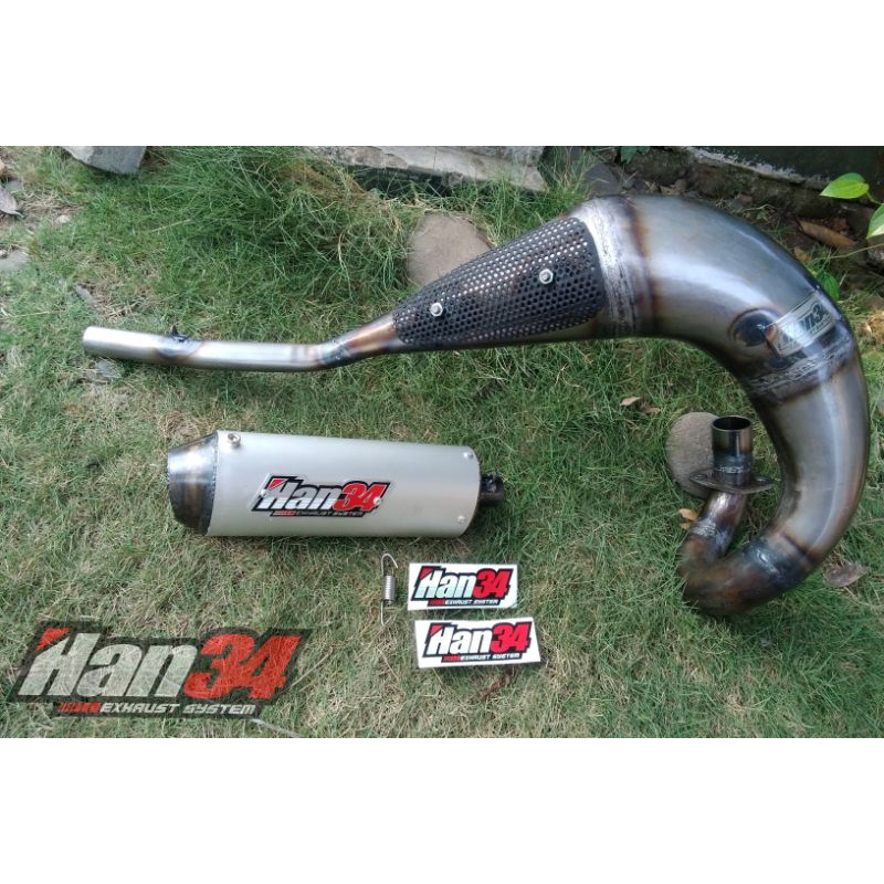 Knalpot Udang Trail trabas grastrak Fizr f1zr satria rxking, pakai pelindung original han34