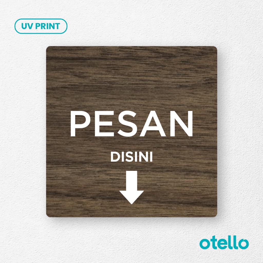 Signage Pesan Disini Sign Board Kayu Wood Papan Label Tempel Toko Cafe