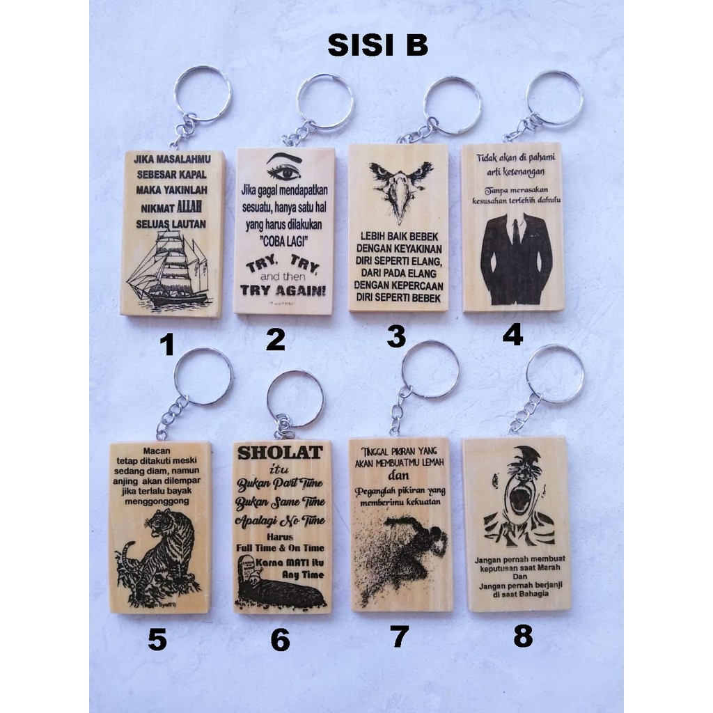 Isi 10 Pcs Souvenir Pernikahan Gantungan Kunci Motivasi Souvenir