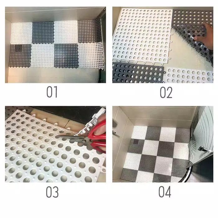 ☀ Sunly ☀ A173 [TEBAL] Karpet Kamar Mandi Anti Slip Polkadot Keset Kamar Mandi Anti Licin Dapur Alas Kaki kamar mandi Mat Non-Slip 30x30 CM