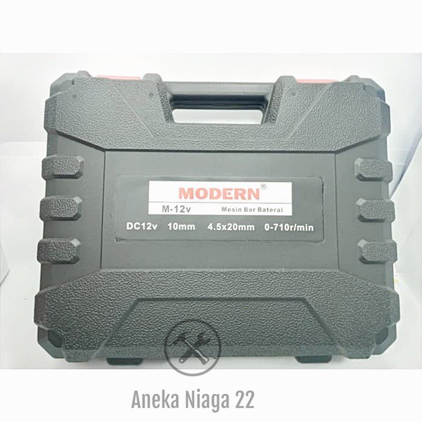 MODERN M-12V Bor Cordless Drill Baterai Tangan Charger Cas