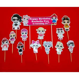 topper hiasan  kue  LOL Surprise set banner Shopee Indonesia