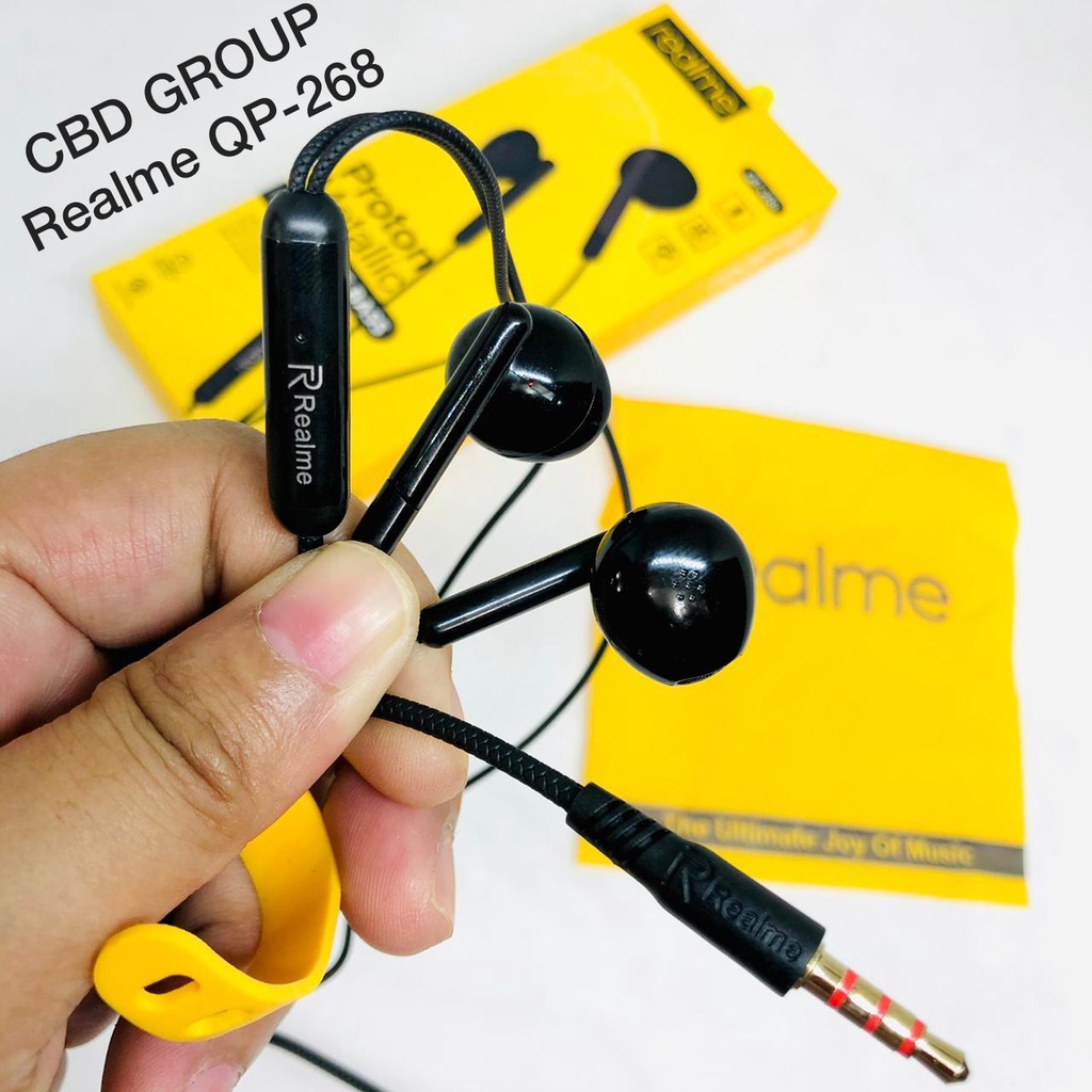 Earphone REALME QP-268 / headset handfree earphone REALME QP-268 MIC PROTON METALLIC BASS