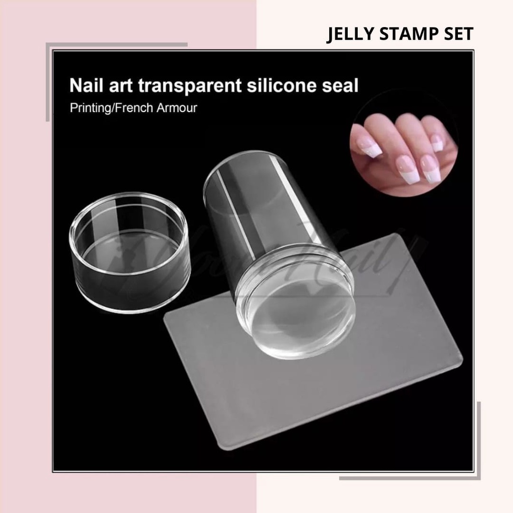 Pure jelly stamp set jelly stamping nail art stamper scraper silicon jelly