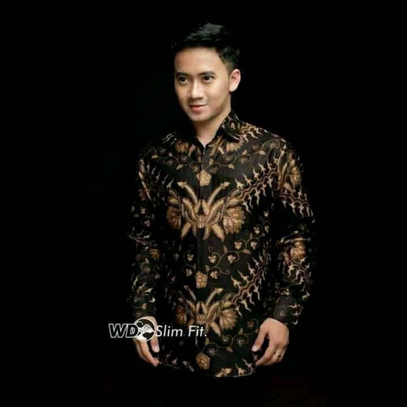 Batik kemeja pria lengan panjang atasan tradisional.sezi.jombo sekar wangi. M sampe 10xl