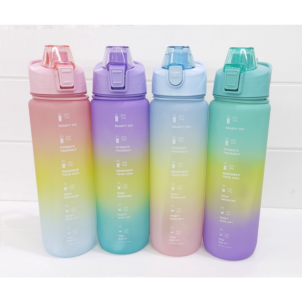 NEW - BOTOL MINUM 1 LITER GRADASI PASTEL COLOURFULL