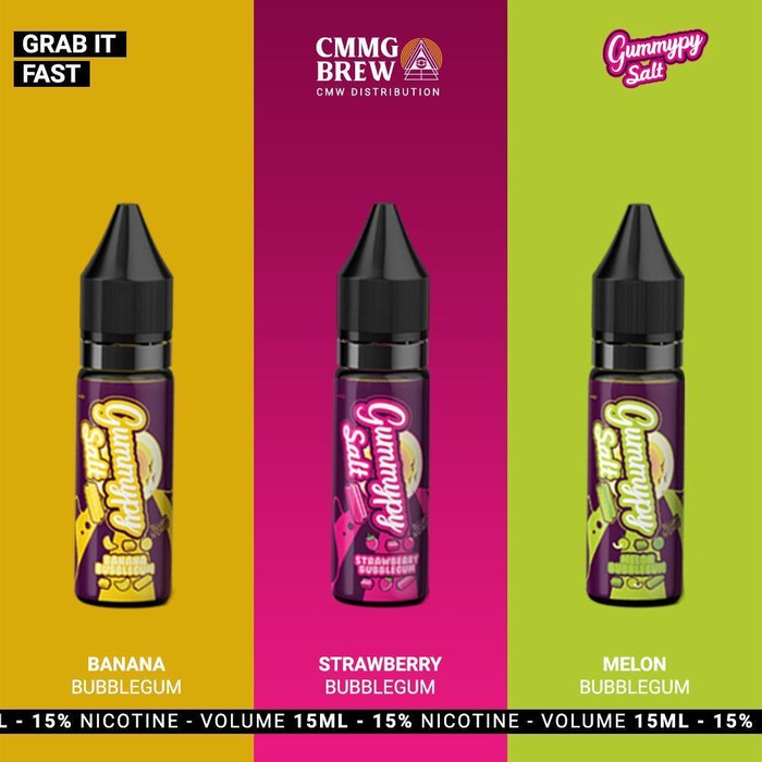 Liquid Pod Vape Saltnic Salt Nic Gummypy Bubblegum Series 15ml