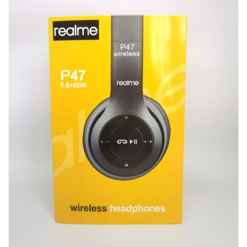 Headphone Bluetooth P47 Realme Wireless headphone earphone earpod headset handsfree music gaming