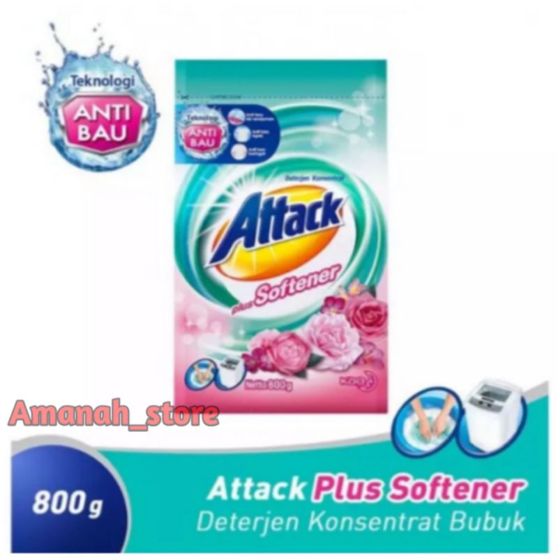 Attack Plus Softener 800gr /Attack Detergent Bubuk 800 gr