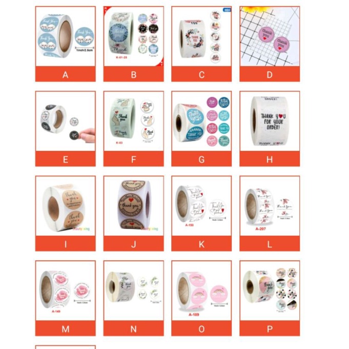 [MYUME.STORE] 500 pcs Stiker thank you/segel thank you/thanks for order/ label online shop-U