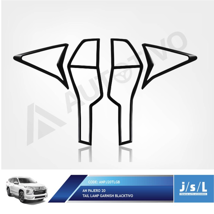 Aksesoris Fariasi Tambahan JSL Tail Lamp Garnish All New Pajero 2021 Garnis Belakang Blacktivo