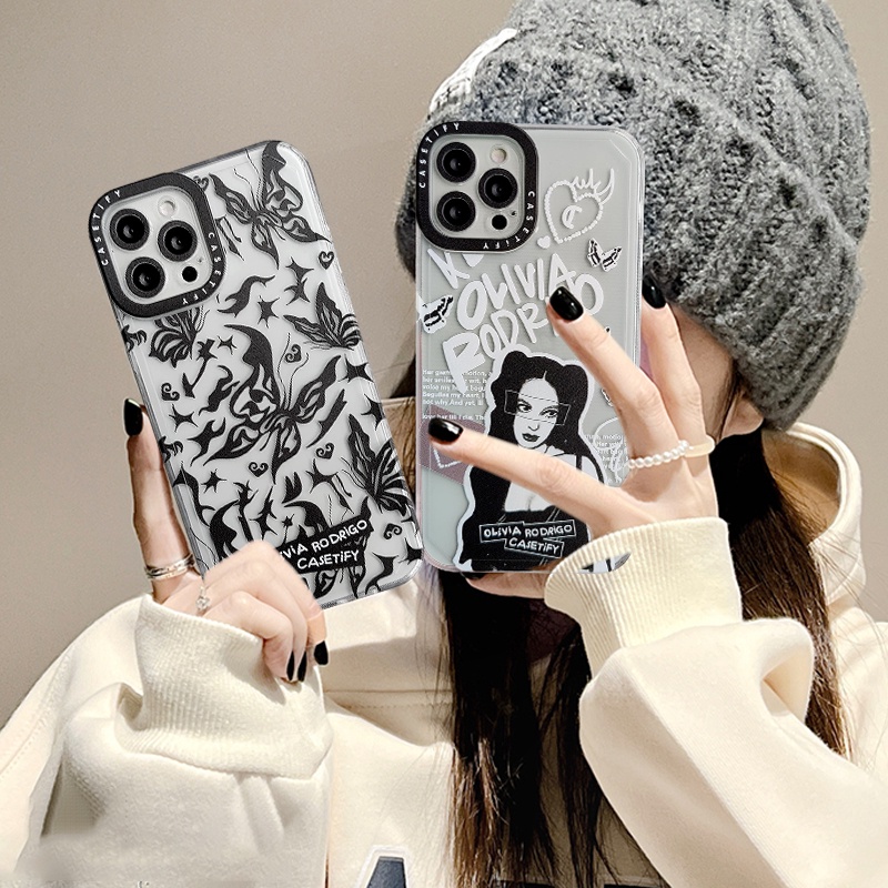 Soft Case Tpu Transparan Motif Kupu-Kupu Untuk iPhone 11 13 12 Pro Max XR X XS Max 7 8 Plus 6 6s Plus SE 2020