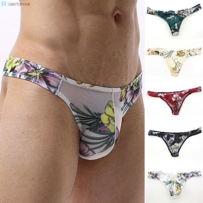 CELANA DALAM PRIA SEXY MODEL THONG MOTIF BUNGA HIGHT QUALITY