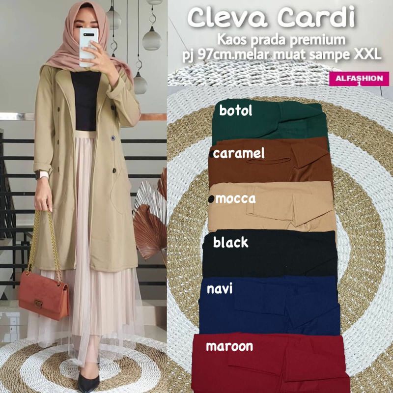 Cardigan Wanita Muslimah Kekinian Cleva Cardi Sale by Hijab Fashion Solo-3