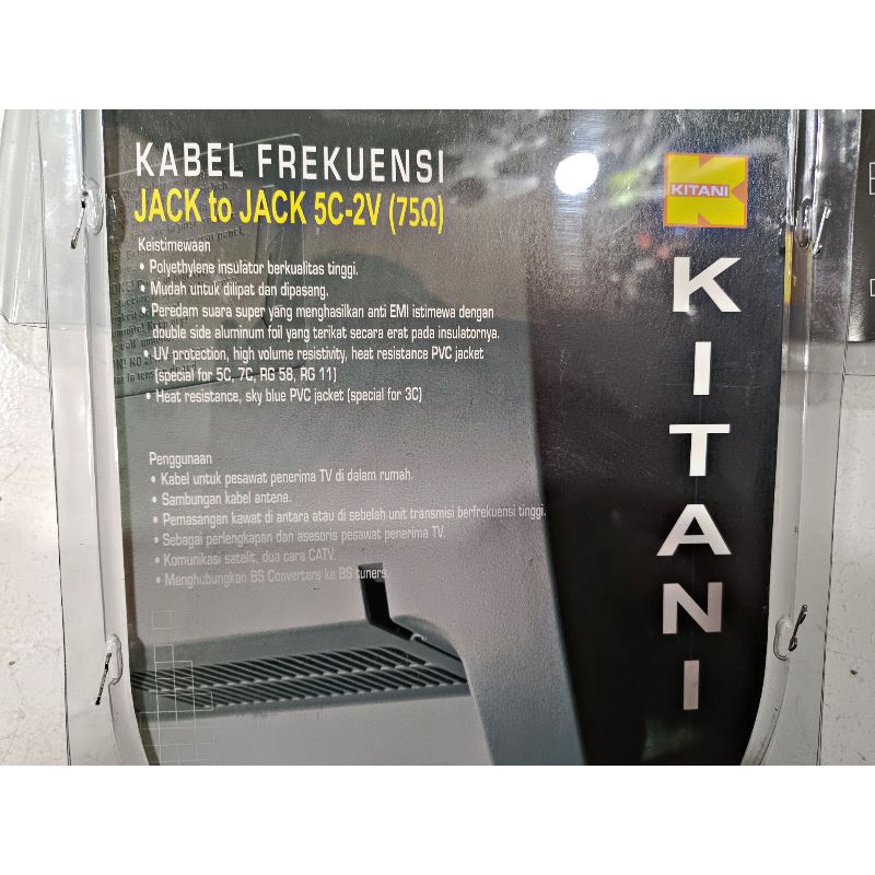 Kabel Antena Kitani Coaxial 5C - 2V 2 Meter Plug to Plug Male to Male Tekuk